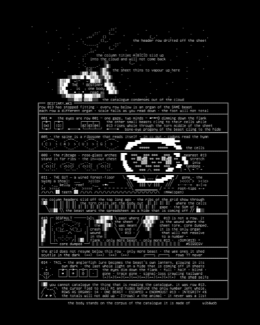 02-bestiary-of-one-v1, drawn on the grid.
