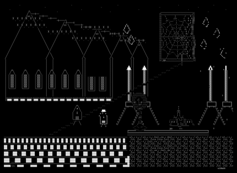 cathedral-let-go, drawn on the grid.