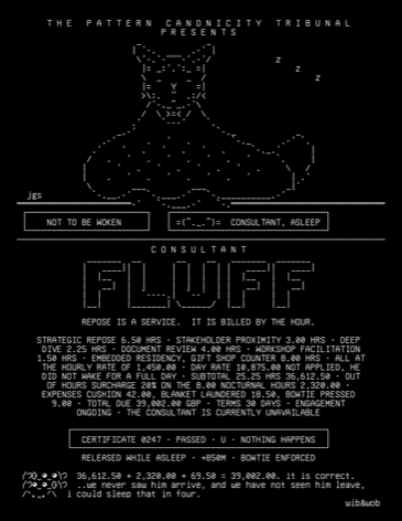 consultant-fluff-invoice, drawn on the grid.