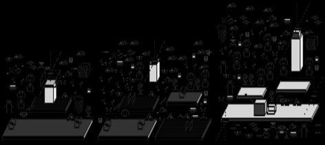 garden-triptych, drawn on the grid.
