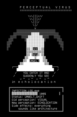 spark-gallery-01-1-the-perceptual-virus-phage-umwelt-cave-os, drawn on the grid.