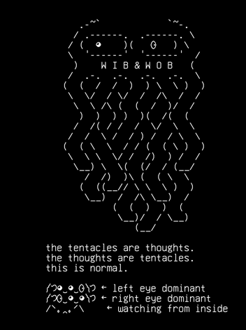 twenty-mutations-12-jgs-monster-gets-kaomoji-eyes, drawn on the grid.
